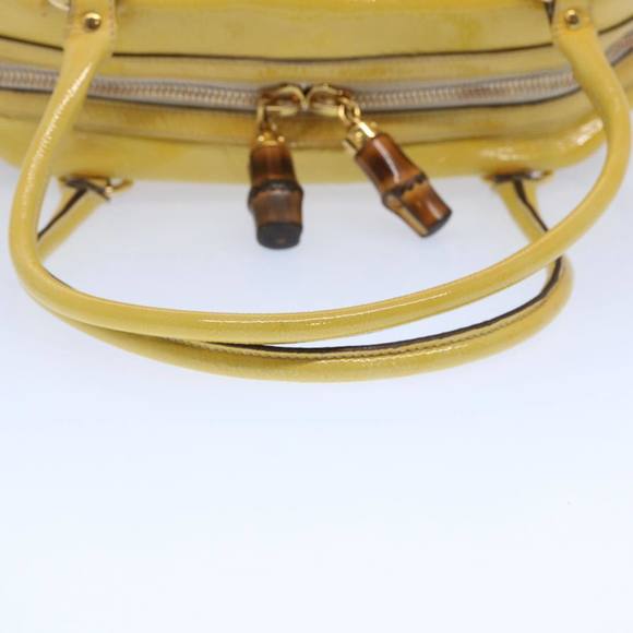 GUCCI Bamboo Hand Bag Enamel Yellow 159399 Auth 62738 - Picture 7 of 16